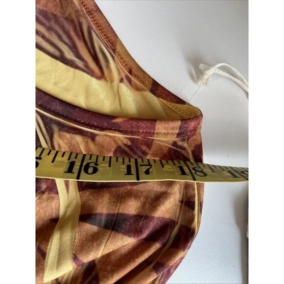 Vintage Y2K One World Baby Doll Dress Women's Large Yellow Abstract Fairy NWT - Picture 11 of 13